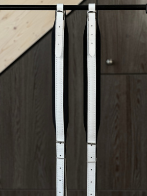 СРЕДНИЕ РЕМНИ для гармони/баяна/аккордеона (белые с черным подкладом)