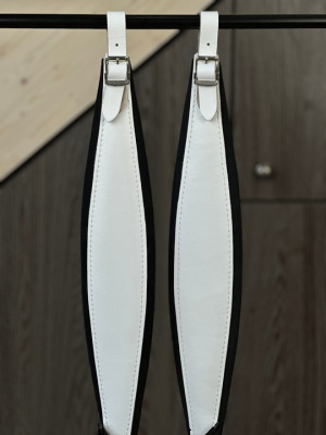 ШИРОКИЕ РЕМНИ для гармони/баяна/аккордеона (белые с черным подкладом)