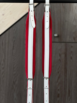 СРЕДНИЕ РЕМНИ для гармони/баяна/аккордеона (белые с красным подкладом)