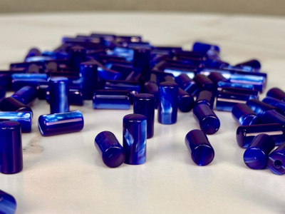 СИНЯЯ ИТАЛЬЯНСКАЯ ПЕРЛАМУТРОВАЯ КНОПКА 7,5 мм // PISTONCINI // для левой механики