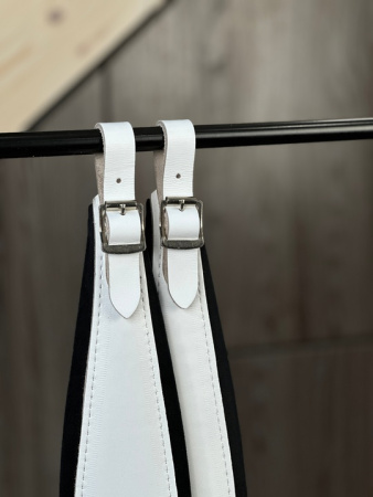 ШИРОКИЕ РЕМНИ для гармони/баяна/аккордеона (белые с черным подкладом)