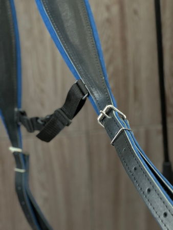 ШИРОКИЕ РЕМНИ для гармони/баяна/аккордеона (черные с синим подкладом)