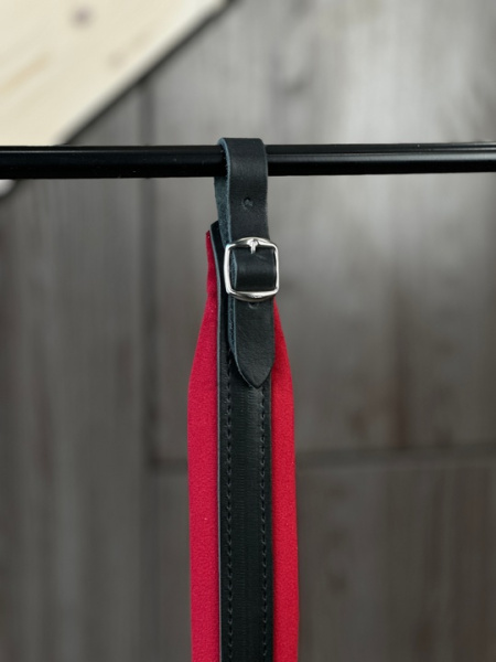 СРЕДНИЕ РЕМНИ для гармони/баяна/аккордеона (черные с красным подкладом)