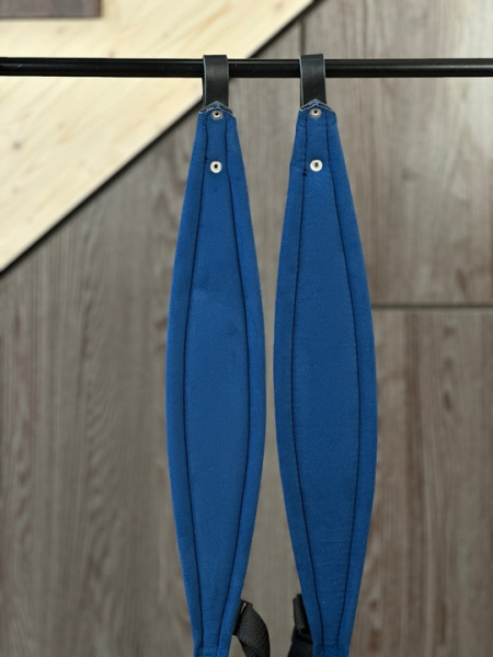 ШИРОКИЕ РЕМНИ для гармони/баяна/аккордеона (черные с синим подкладом)