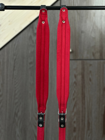 СРЕДНИЕ РЕМНИ для гармони/баяна/аккордеона (черные с красным подкладом)