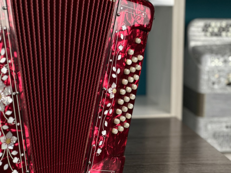 УВЕЛИЧЕННАЯ ИТАЛЬЯНСКАЯ ПЕРЛАМУТРОВАЯ КНОПКА 9,5 мм // PISTONCINI // для левой механики